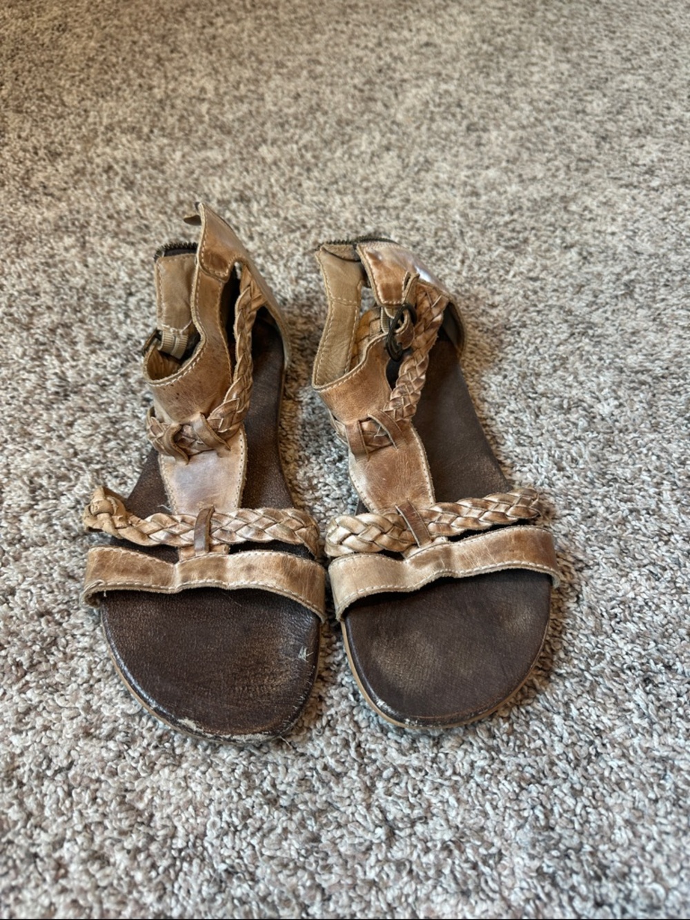 Roan Braided Strap Sandals in Tan